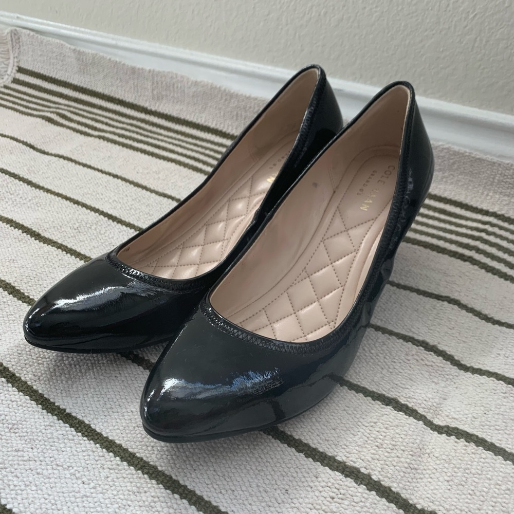 Cole Haan Patent Wedge Heels Black Size 7